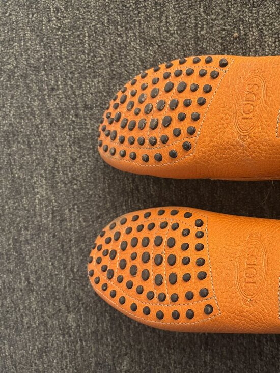 Tods Leather Loafers, Size 38, Orange, Gently Used - Picture 4 of 5
